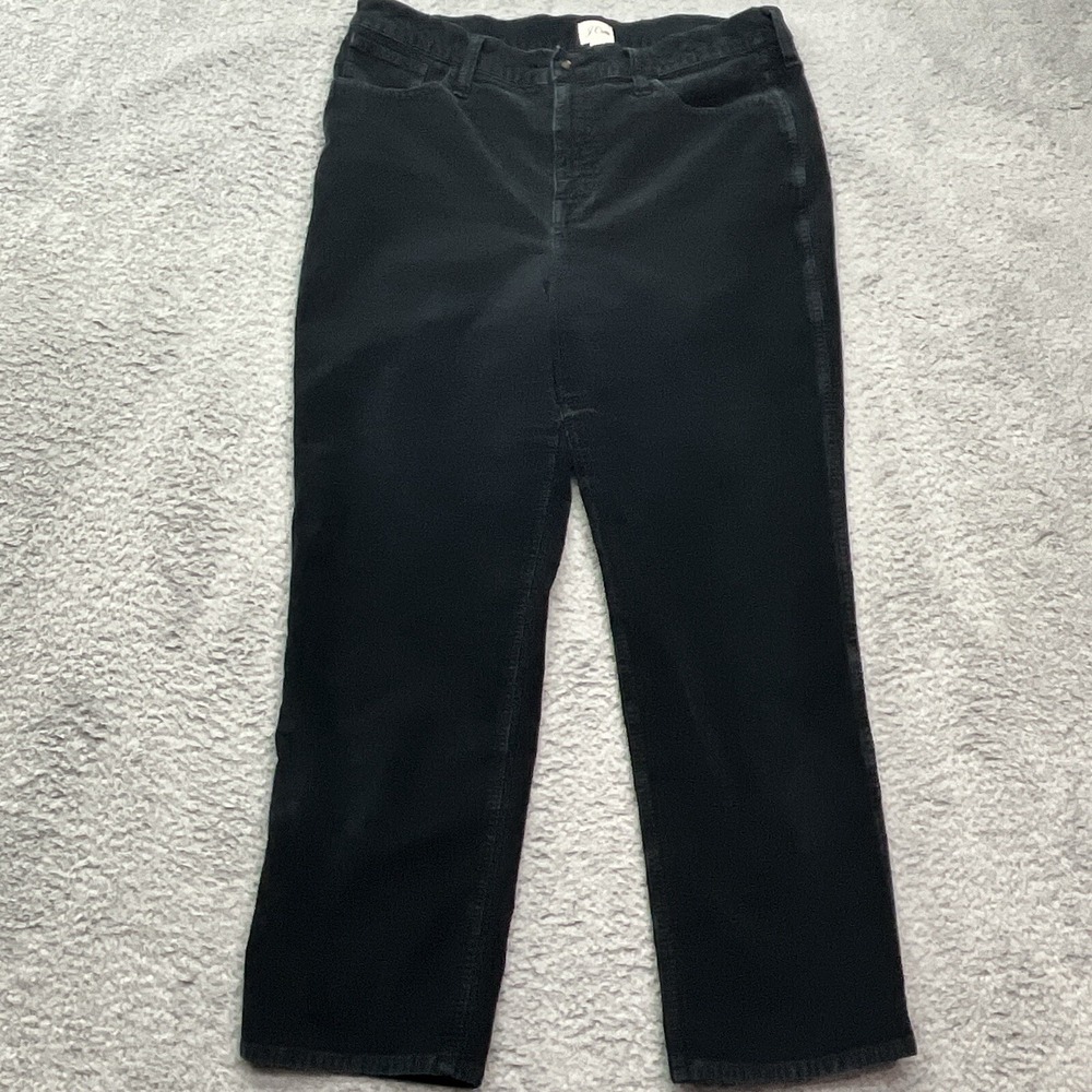 J Crew High Rise 90s Corduroy Pants Womens 34 Classic Straight Vintage‎ Black